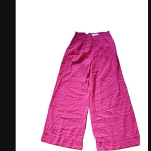 By Anthropologie Pink Purple Stripe Wide Leg Cotton Pants sz 6P